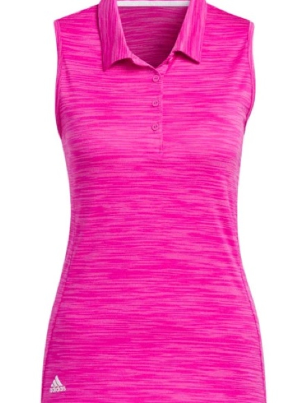 adidas Women's Sleeveless Heathered Hot Pink Polo Tank